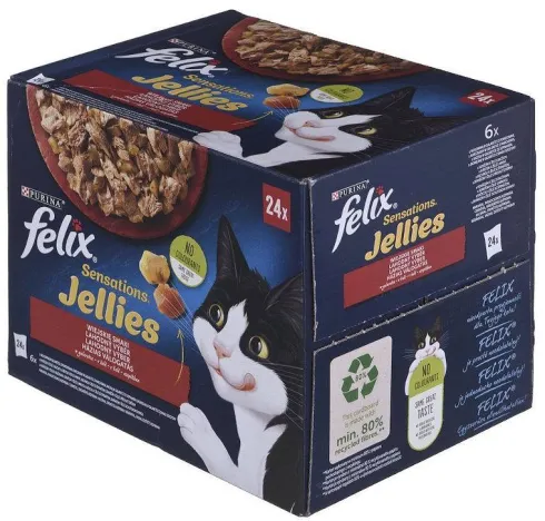 Felix Sensation Jelles Adult Wiejskie smaki w galaretce Mokra Karma dla kota op. 24x85g
