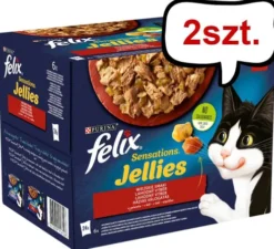 Felix Sensation Jelles Adult Wiejskie smaki w galaretce Mokra Karma dla kota op. 2x(24x85g) Pakiet