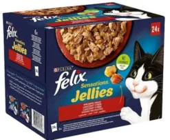Felix Sensation Jelles Adult Wiejskie smaki w galaretce Mokra Karma dla kota op. 2x(24x85g) Pakiet