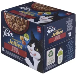 Felix Sensation Jelles Adult Wiejskie smaki w galaretce Mokra Karma dla kota op. 2x(24x85g) Pakiet