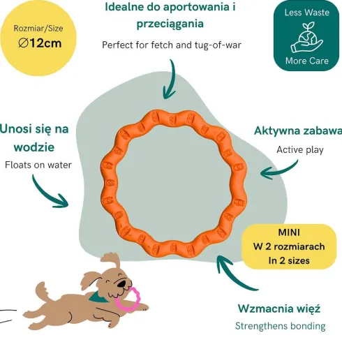 Fiboo Fringoo Mini Ring dla psa kolor pomarańczowy śr. 12cm