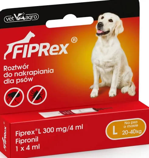 Fiprex Spot On Krople na kleszcze i pchły dla psa 20-40kg (rozm. L) op. 1szt.