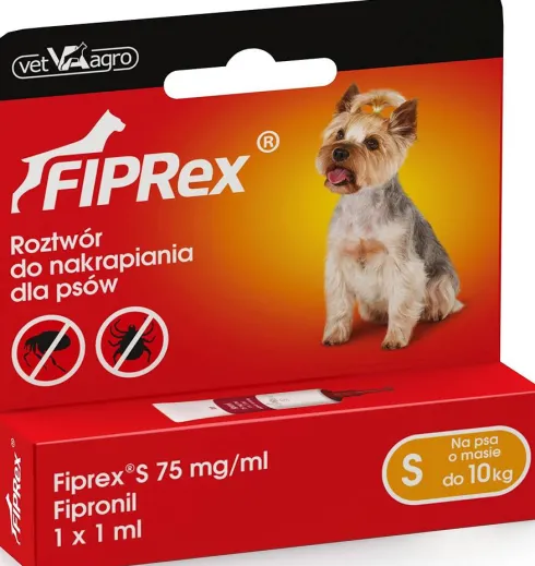 Fiprex Spot On Krople na kleszcze i pchły dla psa poniżej 10kg (rozm. S) op. 1szt.