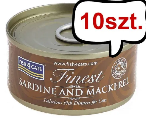 Fish4Cats Sardynka z Makrelą Mokra Karma dla kota op. 70g Pakiet 10szt.