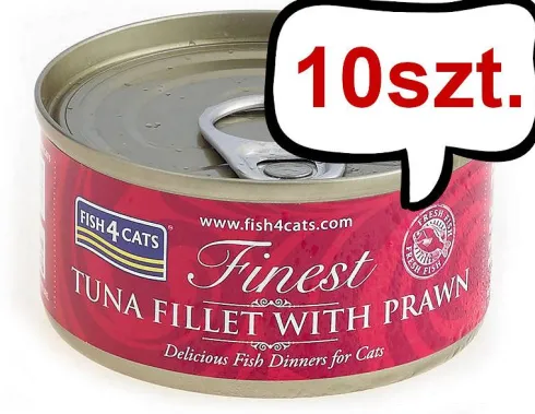 Fish4Cats Tuńczyk z Krewetkami Mokra Karma dla kota op. 70g Pakiet 10szt.