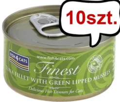 Fish4Cats Tuńczyk z Omułkiem Zielonowargowym Mokra Karma dla kota op. 70g Pakiet 10szt.