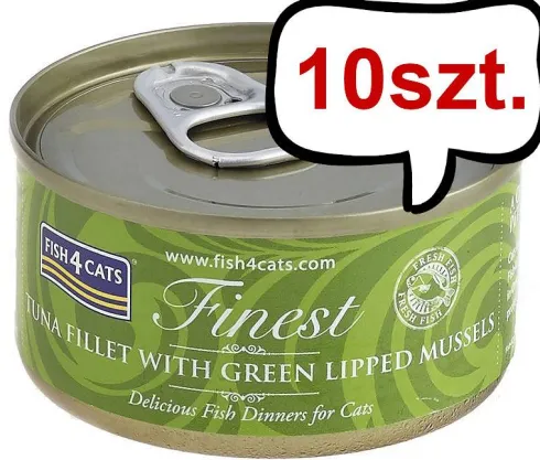 Fish4Cats Tuńczyk z Omułkiem Zielonowargowym Mokra Karma dla kota op. 70g Pakiet 10szt.