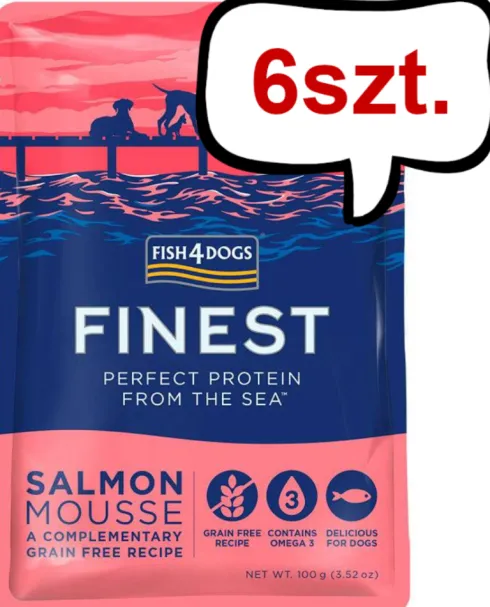 Fish4Dogs Finest Salmon Mousse Mokra Karma dla psa op. 100g Pakiet 6szt.