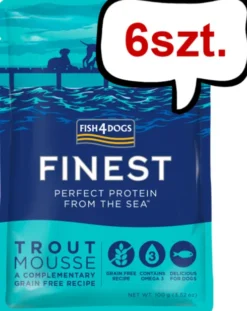 Fish4Dogs Finest Trout Mousse Mokra Karma dla psa op. 100g Pakiet 6szt.