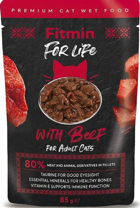 Fitmin For Life Cats Adult with Beef Mokra Karma dla kota op. 85g