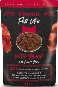 Fitmin For Life Cats Adult with Beef Mokra Karma dla kota op. 85g Pakiet 12szt.