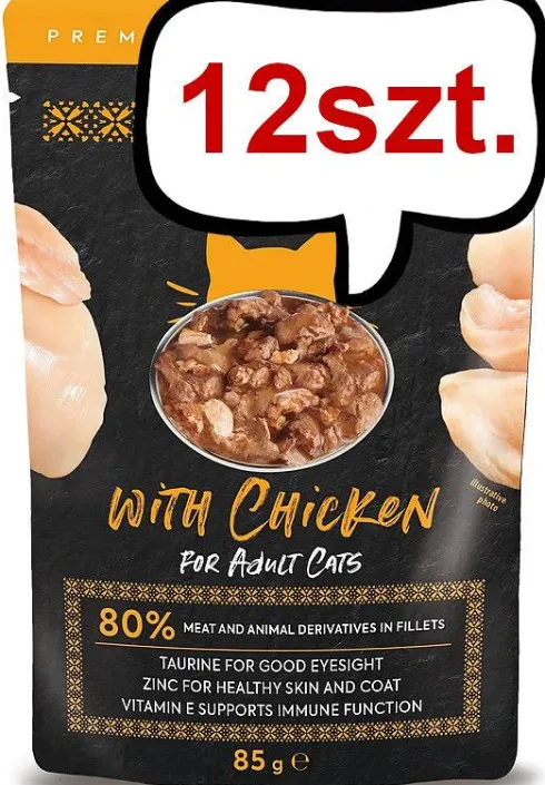 Fitmin For Life Cats Adult with Chicken Mokra Karma dla kota op. 85g Pakiet 12szt.