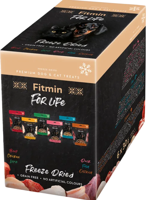 Fitmin For Life Przysmak Freeze Dried multipack dla psa i kota op. 6x30g