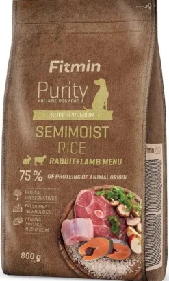 Fitmin Purity Rice Semimoist Adult Rabbit&Lamb Półmiękka Karma dla psa op. 800g