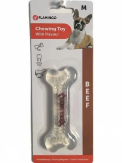 Flamingo Gryzak Chewing Toy Kość TPR rozm. M Beef dla psa nr kat. 516881 WYPRZEDAŻ