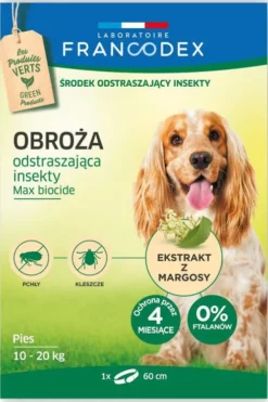 Francodex Obroża na kleszcze i pchły dla psa 10-20kg dł. 60cm