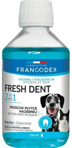 Francodex Płyn do higieny jamy ustnej Fresh Dent dla psa i kota poj. 250ml