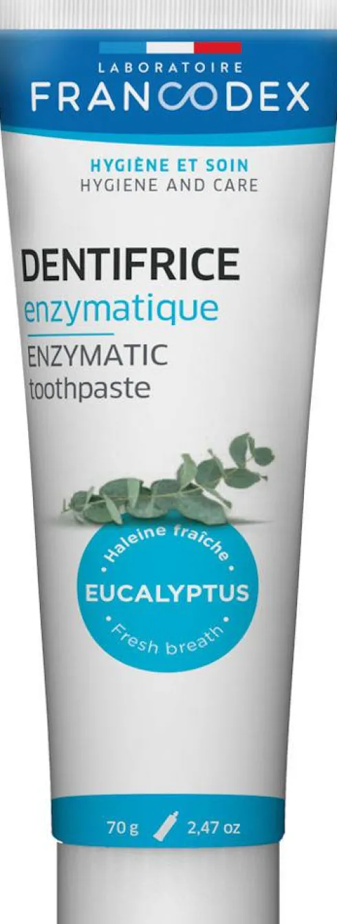 Francodex Zestaw do czyszczenia zębów z enzymatyczną pastą dla psa i kota 70g