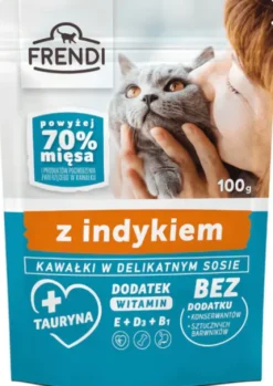 Frendi Kawałki z Indykiem w Delikatnym Sosie Mokra Karma dla kota op. 100g