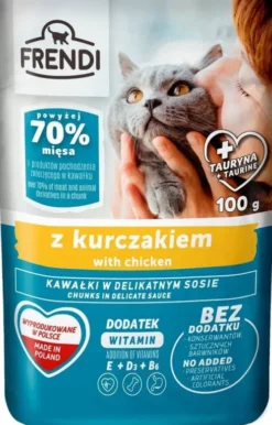 Frendi Kawałki z Kurczakiem w Delikatnym Sosie Mokra Karma dla kota op. 100g