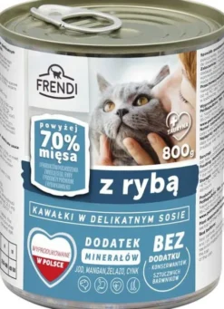 Frendi Kawałki z Rybą w Delikatnym Sosie Mokra Karma dla kota op. 800g Pakiet 8szt.