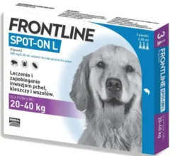 FRONTLINE Spot On Krople na kleszcze i pchły dla psa 20-40kg (rozm. L) op. 3 pipety