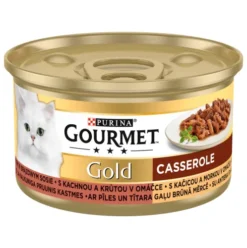 Gourmet Gold Adult Kaczka i indyk w brązowym sosie Mokra Karma dla kota op. 85g