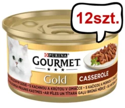 Gourmet Gold Adult Kaczka i indyk w brązowym sosie Mokra Karma dla kota op. 85g Pakiet 12szt.