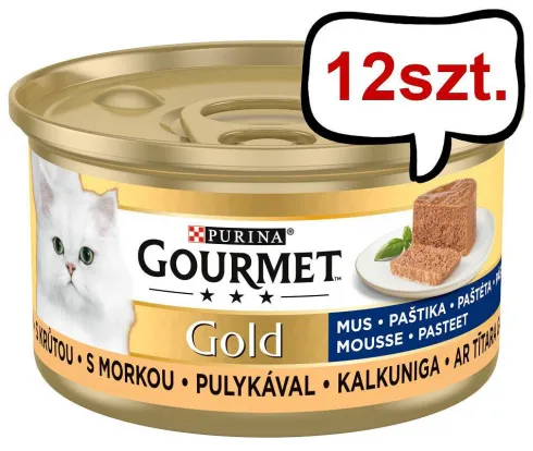 Gourmet Gold Adult Mus z indykiem Mokra Karma dla kota op. 85g Pakiet 12szt