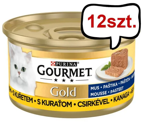Gourmet Gold Adult Mus z kurczakiem Mokra Karma dla kota op. 85g Pakiet 12szt