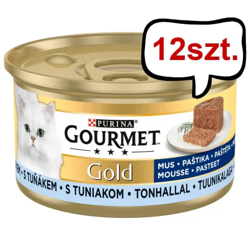Gourmet Gold Adult Mus z tuńczykiem Mokra Karma dla kota op. 85g Pakiet 12szt.