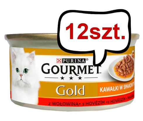 Gourmet Gold Adult Sauce Delight Wołowina Mokra Karma dla kota op. 85g Pakiet 12szt.