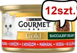 Gourmet Gold Adult Succulent Delights Wołowina w sosie Mokra Karma dla kota op. 85g Pakiet 12szt.