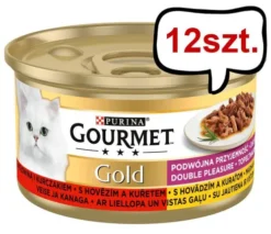Gourmet Gold Adult Wołowina i kurczak w sosie Mokra Karma dla kota op. 85g Pakiet 12szt