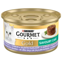 Gourmet Gold Savoury Cake Jagnięcina z zieloną fasolą Mokra Karma dla kota op. 85g Pakiet 12szt