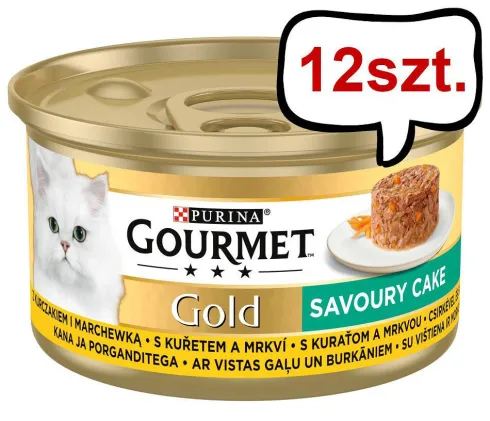 Gourmet Gold Savoury Cake Kurczak z marchewką Mokra Karma dla kota op. 85g Pakiet 12szt