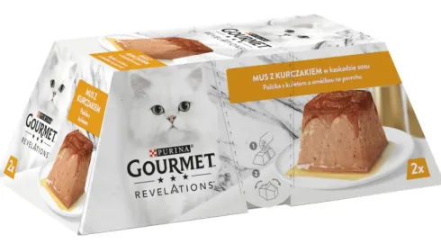 Gourmet Revelations Adult Mus z kurczakiem Mokra Karma dla kota op. 2x57g