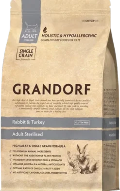 Grandorf Adult Sterilized Rabbit&Turkey Sucha Karma dla kota op. 2kg