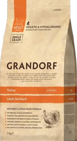 Grandorf Adult Sterilized Turkey Sucha Karma dla kota op. 2kg
