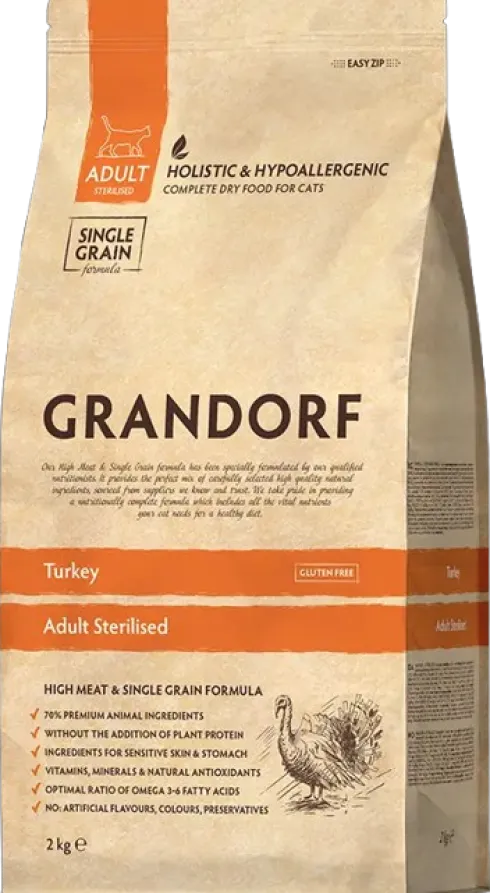 Grandorf Adult Sterilized Turkey Sucha Karma dla kota op. 2kg