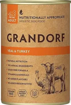 Grandorf Adult Veal&Turkey Mokra karma dla kota op. 400g Pakiet 6szt.