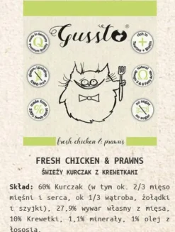 Gussto Fresh Chicken&Prawns Mokra Karma dla kota op. 200g Pakiet 6szt.