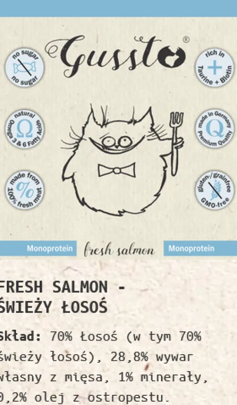Gussto Fresh Salmon Mokra Karma dla kota op. 375g