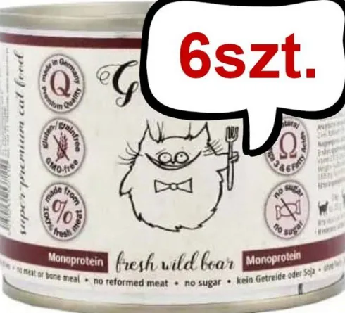 Gussto Fresh Wild Boar Mokra Karma dla kota op. 200g Pakiet 6szt.
