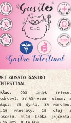 Gussto Vet Gastro Mokra Karma dla kota op. 200g