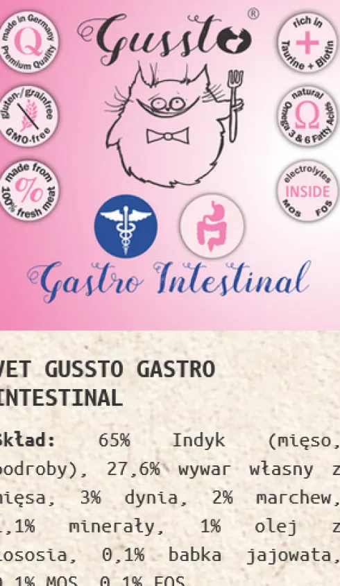 Gussto Vet Gastro Mokra Karma dla kota op. 200g Pakiet 6szt.
