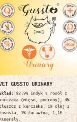 Gussto Vet Urinary Mokra Karma dla kota op. 200g Pakiet 6szt.