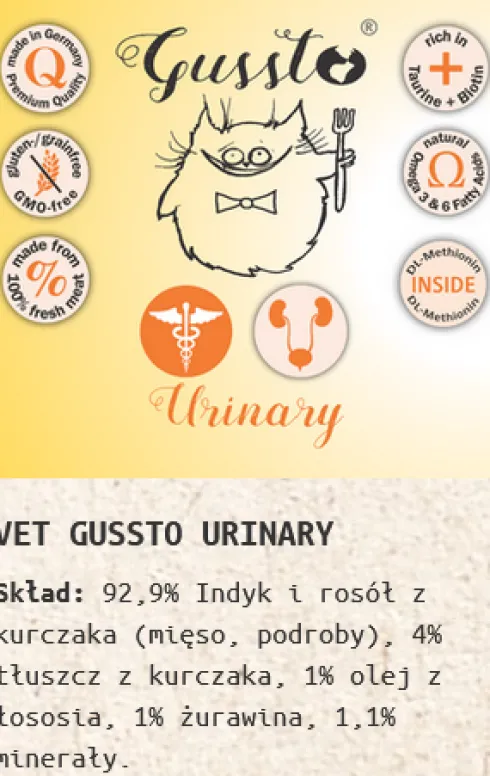Gussto Vet Urinary Mokra Karma dla kota op. 200g Pakiet 6szt.