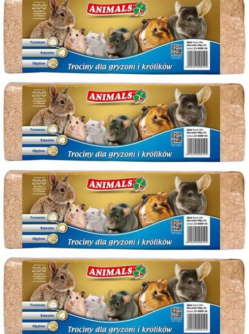 Hilton Animals Trociny prasowane dla zwierząt op. 960g Pakiet 4szt (3.84kg - 60l)