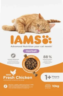 Iams Adult Hairball Fresh Chicken Sucha karma dla kota op. 10kg